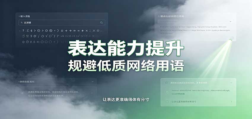 表达能力提升:语言塑造思想逻辑,规避低质网络用语,强化心智感知-聚业
