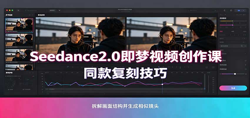 Seedance2.0即梦视频创作课：剧本式视频制作，同款复刻技巧，多行业案例落地教学-聚业