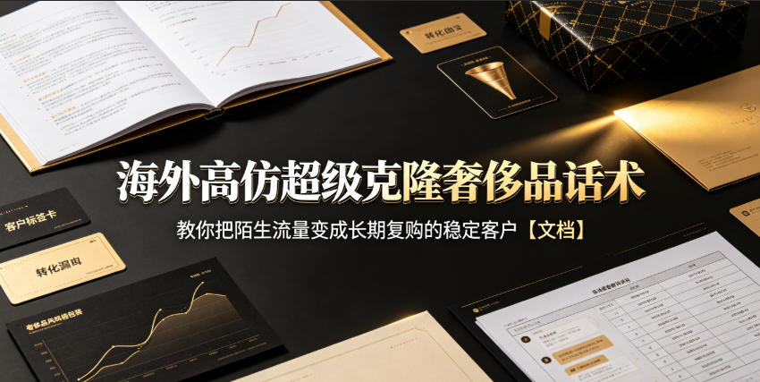 海外高仿超级克隆奢侈品话术，教你把陌生流量变成长期复购的稳定客户【文档】-聚业