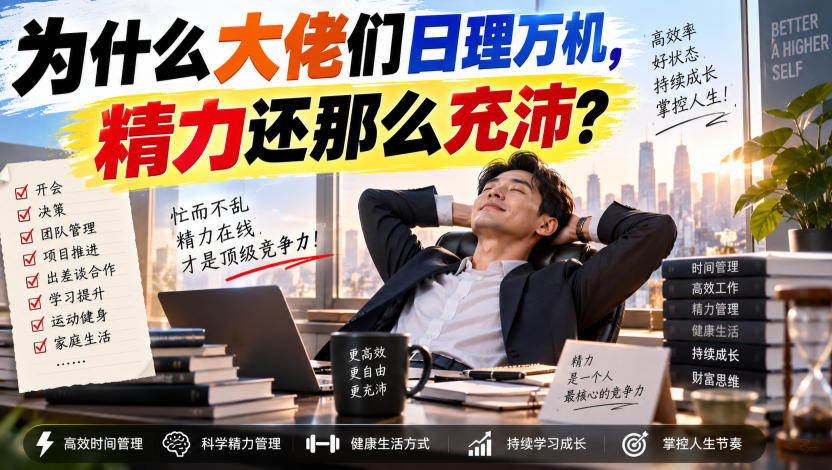 付费文章：为什么大佬们日理万机，精力还那么充沛？-聚业