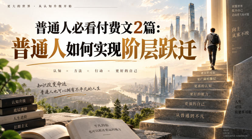 普通人必看付费文2篇:普通人如何实现阶层跃迁-聚业