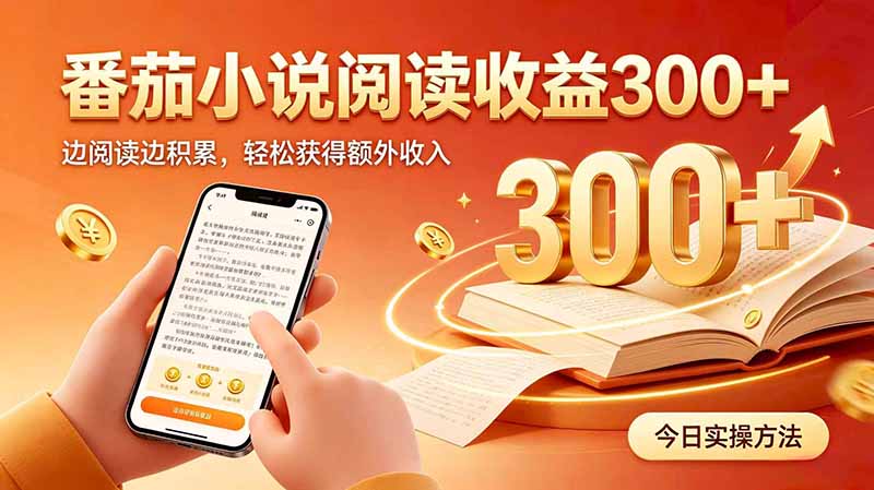 全自动番茄挂机玩法，日入300+边阅读边积累，轻松获得额外收入-聚业
