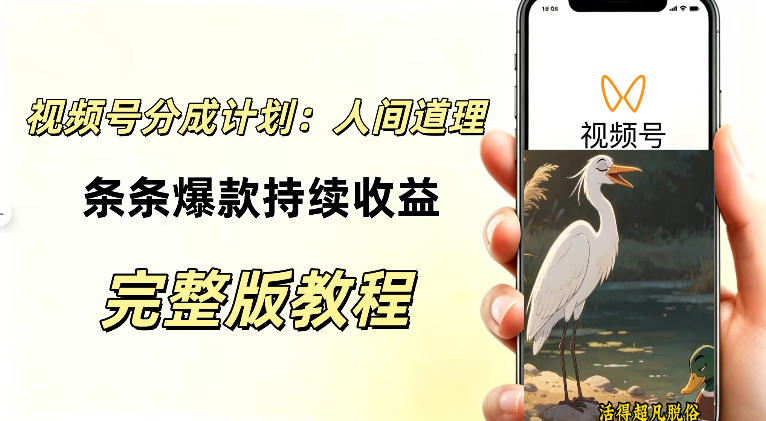 视频号新玩法之AI动漫画风励志视频，不用会画画、不用拍摄，持续化收益，详细拆解-聚业