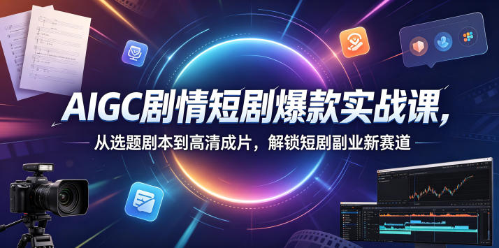AIGC剧情短剧爆款实战课,从选题剧本到高清成片,解锁短剧副业新赛道(更新0906)-聚业