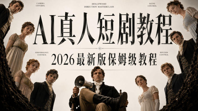 AI真人短剧制作全流程,AI视频大佬专为零基础研制的AI短剧教程,保姆级教程,新手一学就会!-聚业