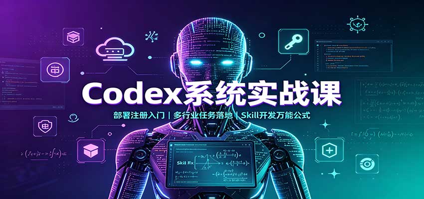 Codex系统实战课:部署注册入门,多行业任务落地,Skill开发万能公式-聚业