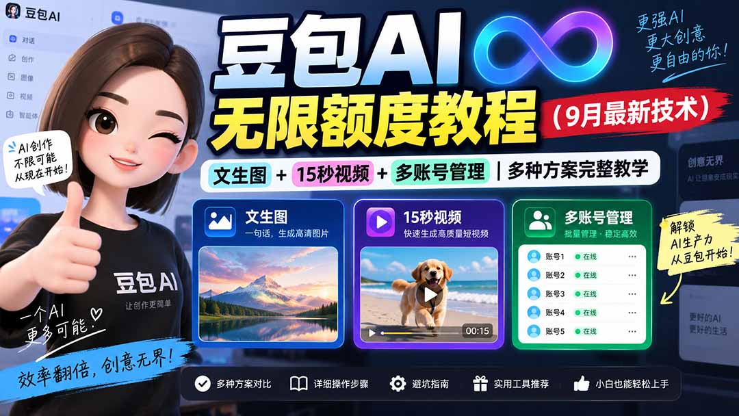 豆包AI无限额度教程(9月最新技术-聚业