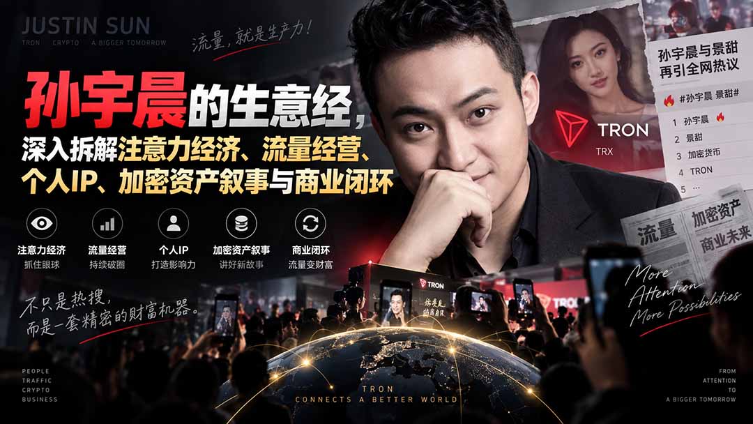 某星球精华文章——孙宇晨的生意经,深入拆解注意力经济、流量经营、个人IP、加密资产叙事与商业闭环-聚业