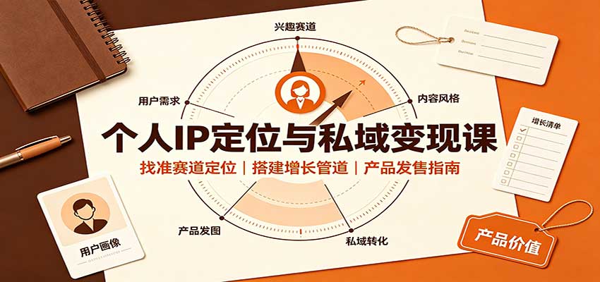 个人IP定位与私域变现课:找准赛道定位,搭建增长管道,产品发售指南-聚业