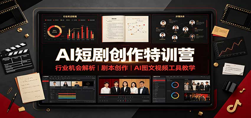 AI短剧创作特训营:行业机会解析,剧本创作,AI图文视频工具教学(文字版)-聚业