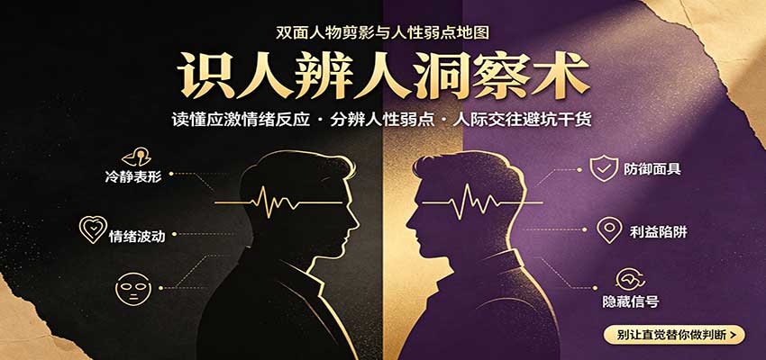 识人辨人终极心法:读懂应激情绪反应,分辨人性弱点,人际交往避坑干货-聚业