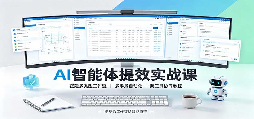 AI智能体提效实战课：搭建多类型工作流，多场景自动化，跨工具协同教程-聚业