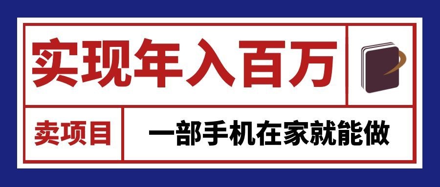 通过网创平台“卖项目”实现年入百万,一部手机在家就能做!-聚业