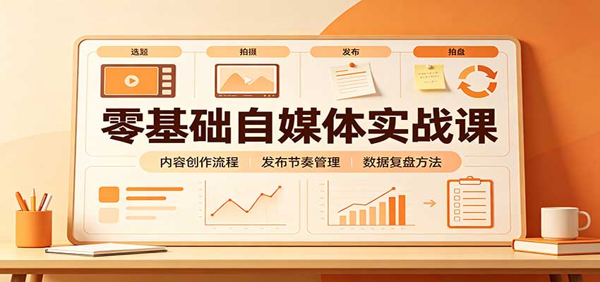 零基础自媒体实战课:赛道人设冷启动,内容创作复盘,公私域商业闭环-聚业