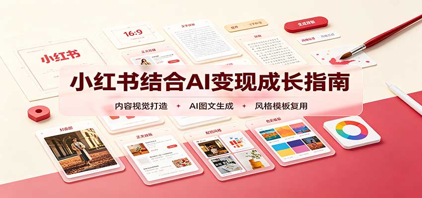 小红书结合AI变现成长指南：账号精准定位，内容视觉打造，搭建可复制流量获客体系-聚业