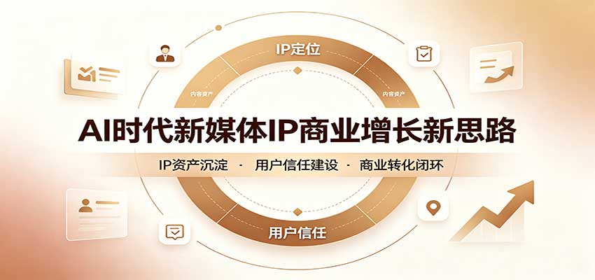 AI时代新媒体IP商业增长新思路：摒弃复杂运营套路，用极简思维打通获客路径-聚业