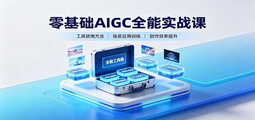 零基础AIGC全能实战课：覆盖绘画、影音、PPT、小说多场景AI创作-聚业