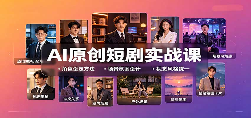 AI原创短剧实战课：从零搭建短剧创作全流程，批量产出可上线剧本-聚业