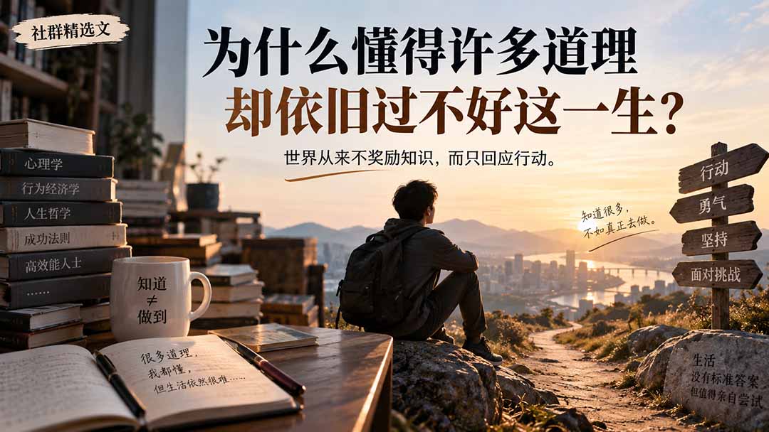 社群精选文：为什么懂得许多道理却依旧过不好这一生？-聚业