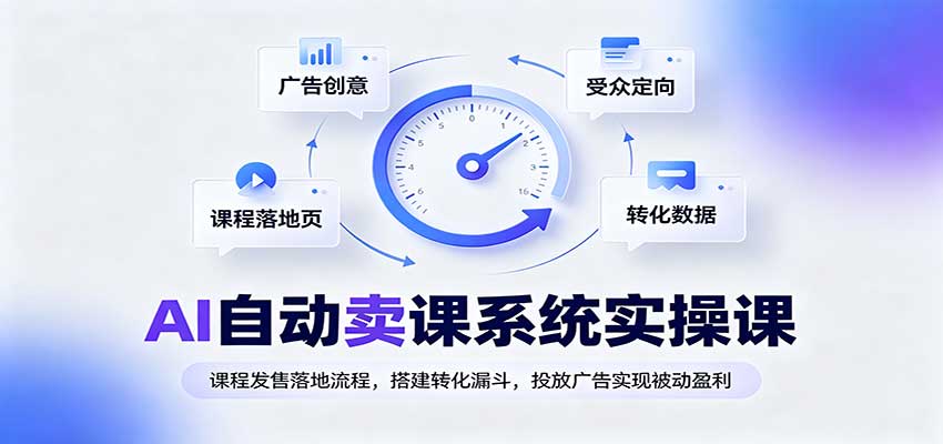 AI自动卖课系统实操课：课程发售落地流程，搭建转化漏斗，投放广告实现被动盈利-聚业
