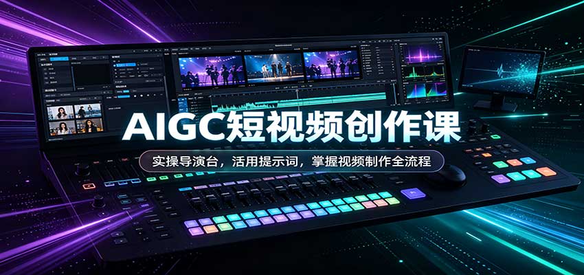 AIGC短视频创作课：实操导演台，活用提示词，掌握视频制作全流程-聚业